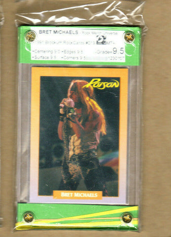 Poison-Bret Michaels-1991 Brockum RockCards-#219-Graded Card-RMU-9.5-MT+