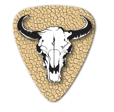 Cattle Skull-Guitar Pick-Set Of 2-Medium Gauge-Australia Import-Licensed New