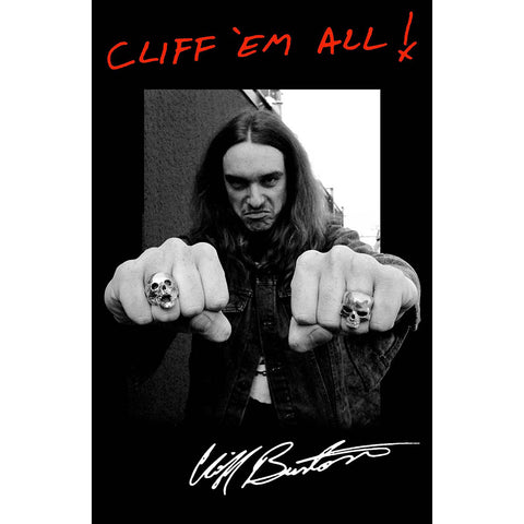 Metallica - Cliff Burton Cliff 'Em All Textile Poster Flag (UK Import)