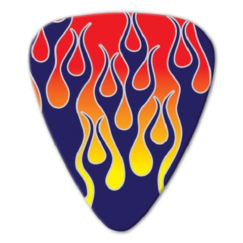 Colored Flames-Guitar Pick-Set Of 2-Medium Gauge-Australia Import-Licensed New
