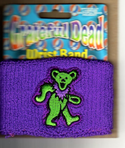 Grateful Dead - Wristband - Bear Logo - Terrycloth - Sweatband Purple