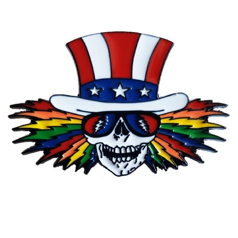 Grateful Dead - Bolts Top Hat Enamel Lapel Pin Badge