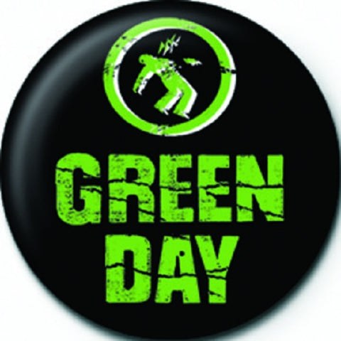 Green Day - Button - Pinback Style - Logo - Warning-Shock Man