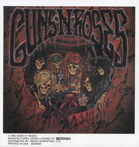 Guns N Roses - Sticker - Skeletons Comic Cartoon Group Band