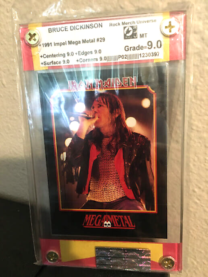 Iron Maiden-Bruce Dickinson-1991 Impel MegaMetal-Graded Card-RMU-9.0-MT-069358