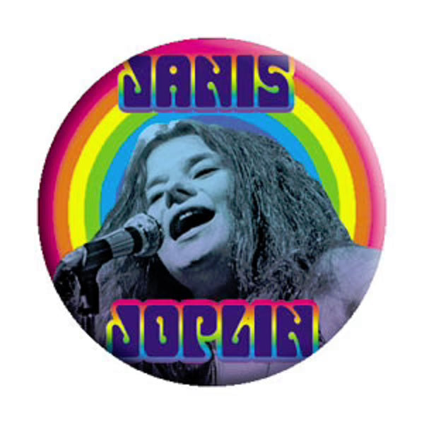Janis Joplin - Circle Logo - Pinback Button (Pack Of 2