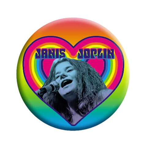 Janis Joplin - Heart Logo - Pinback Button (Pack Of 2)