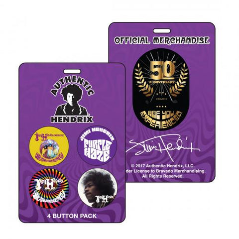 Jimi Hendrix - 50th Anniversary AYE Pinback Button Set