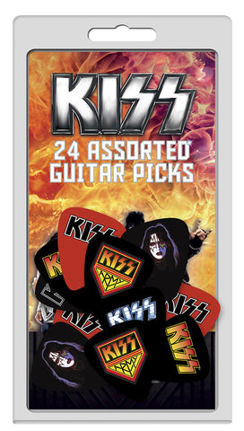KISS - Guitar Pick Set - 24 Picks -Assorted Designs- Licensed New in Pack