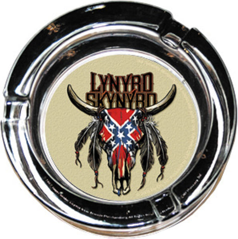 Lynyrd Skynyrd - Ash Tray / Incense Burner - Glass-Cow Skull Logo
