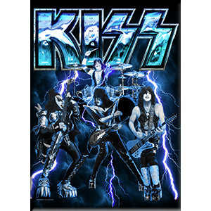 KISS - Logo Band Lightning Fridge Magnet