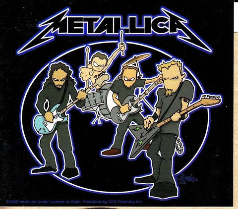 Metallica - Sticker - Cartoon Comic Group-Hetfield-Kirk-Lars-Logo
