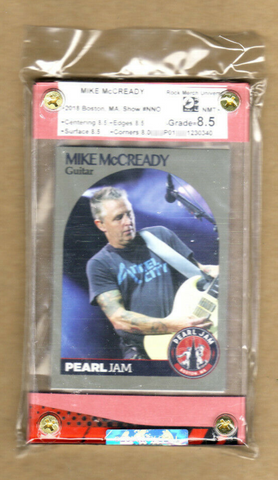 Pearl Jam-Mike McCready-2018 Boston Show Trading Card-Graded-RMU-8.5
