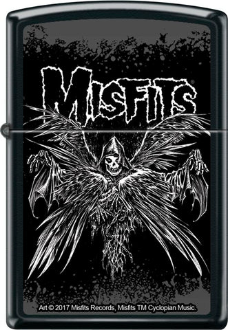 Misfits - Descending Angel - Black Matte - Flip Top - Zippo Lighter