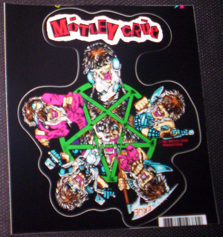 Motley Crue - Sticker - Cartoon Band 6 Inch-Sixx, Neil, Lee, Mars