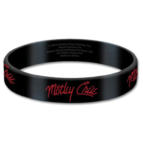 Motley Crue- Rubber Bracelet Wristband - Logo - UK Import - Licensed New In Pack