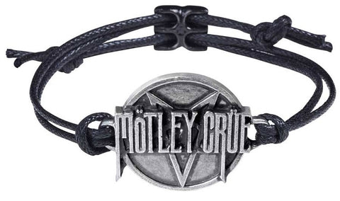 Motley Crue - Pewter Leather Logo Bracelet Wristband (UK Import)