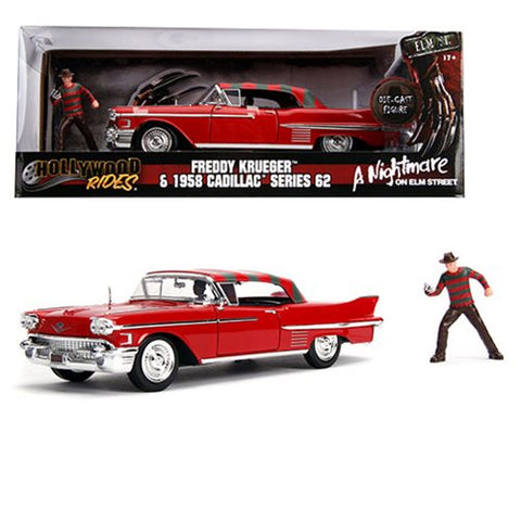 Nightmare On Elm Street - 1958 Cadillac Die-Cast Metal Vehicle With Freddy Figure