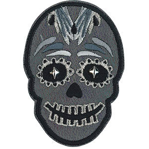 Skull Theme - Candy Skull Grey - Collector's Embroidered Patch