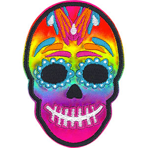 Skull Theme - Black Candy Skull Pastel - Collector's Embroidered Patch
