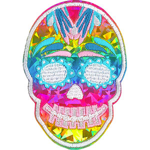 Skull Theme - Candy Skull Pastel - Collector's Embroidered Patch