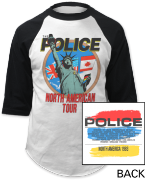 The Police - North American Tour Baseball Jersey Tee