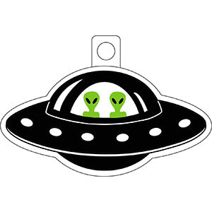 Alien Theme - UFO With Aliens - Sticker