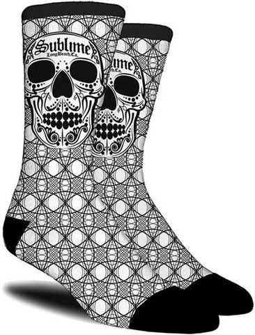 Sublime - Socks - One Pair-Black White Skull-LBC-Licensed-New