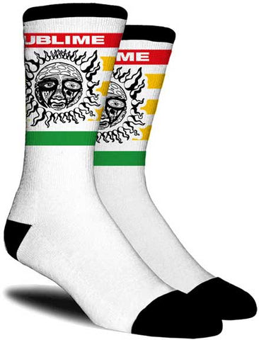 Sublime - Socks - One Pair-Rasta Sun-LBC-Premium Crew- Licensed-New