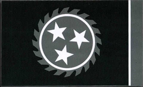 Whitechapel - Sticker - Dark Grey Color Flag Sawblade Logo
