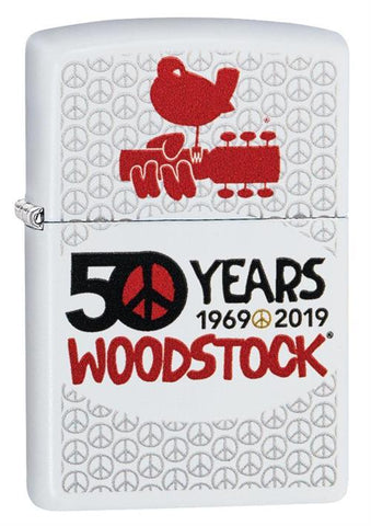 Woodstock - White Matte - 50Y - Flip Top - Zippo Lighter